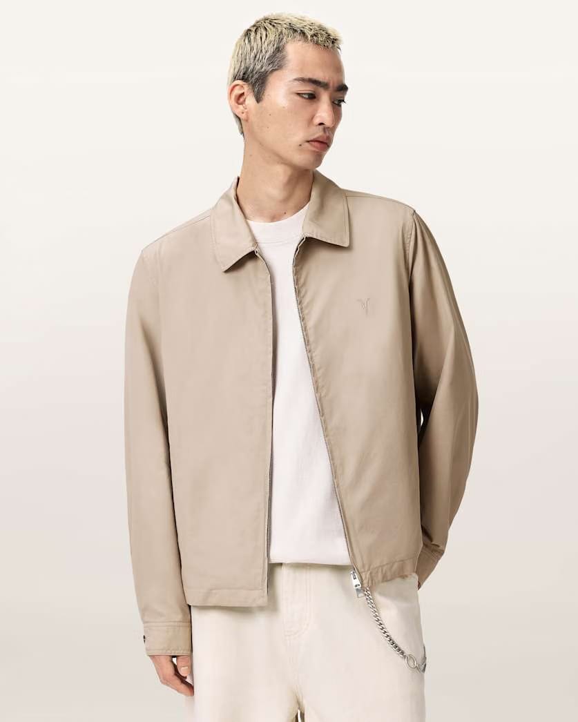 AllSaints Trey Ramskull Cotton Jacket Sandstone Brown