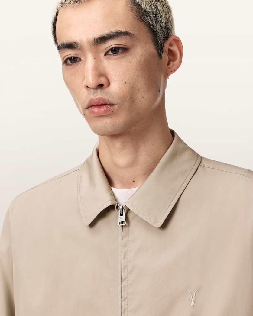 AllSaints Trey Ramskull Cotton Jacket Sandstone Brown