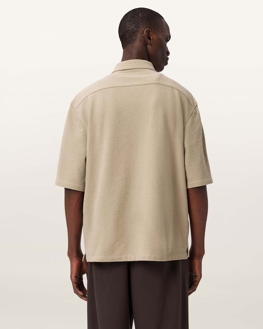 AllSaints Stallone Oversized Short Sleeve Shirt Villa Blue