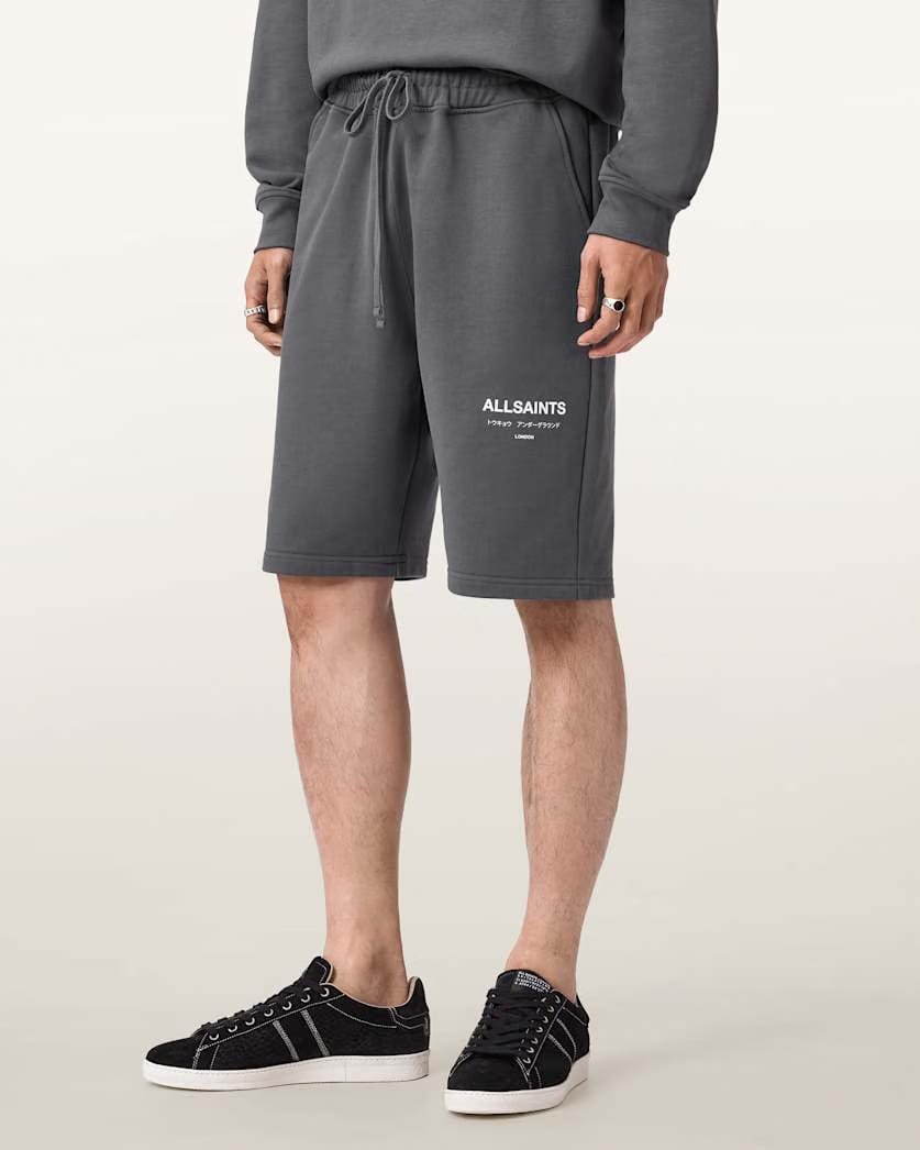 AllSaints Underground Relaxed Fit Sweat Shorts Dark Steel Blue
