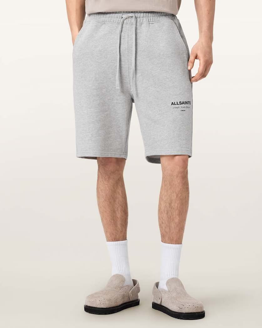 AllSaints Underground Relaxed Fit Sweat Shorts Dark Steel Blue