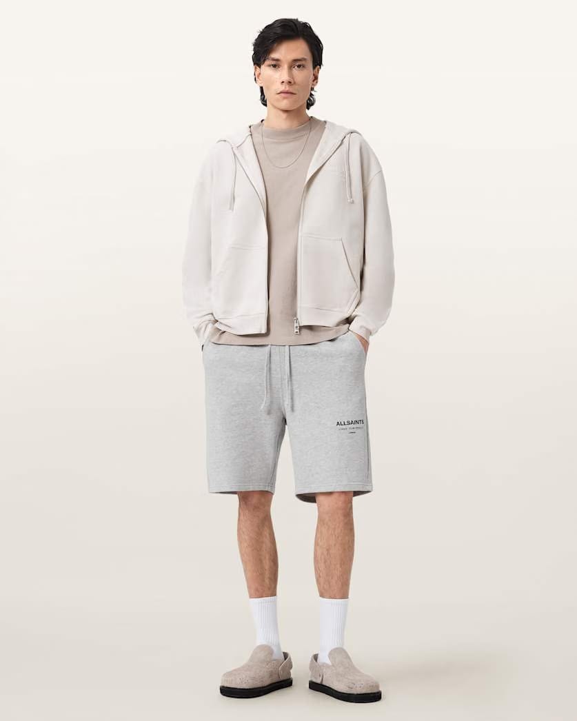 AllSaints Underground Relaxed Fit Sweat Shorts Dark Steel Blue