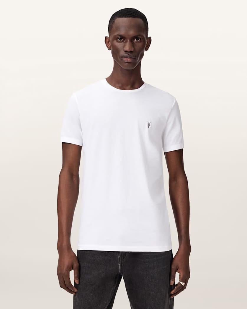 AllSaints Tonic Crew Neck Slim Ramskull 3 Pack White/Pink/Green
