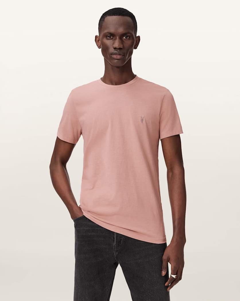 AllSaints Tonic Crew Neck Slim Ramskull 3 Pack White/Pink/Green