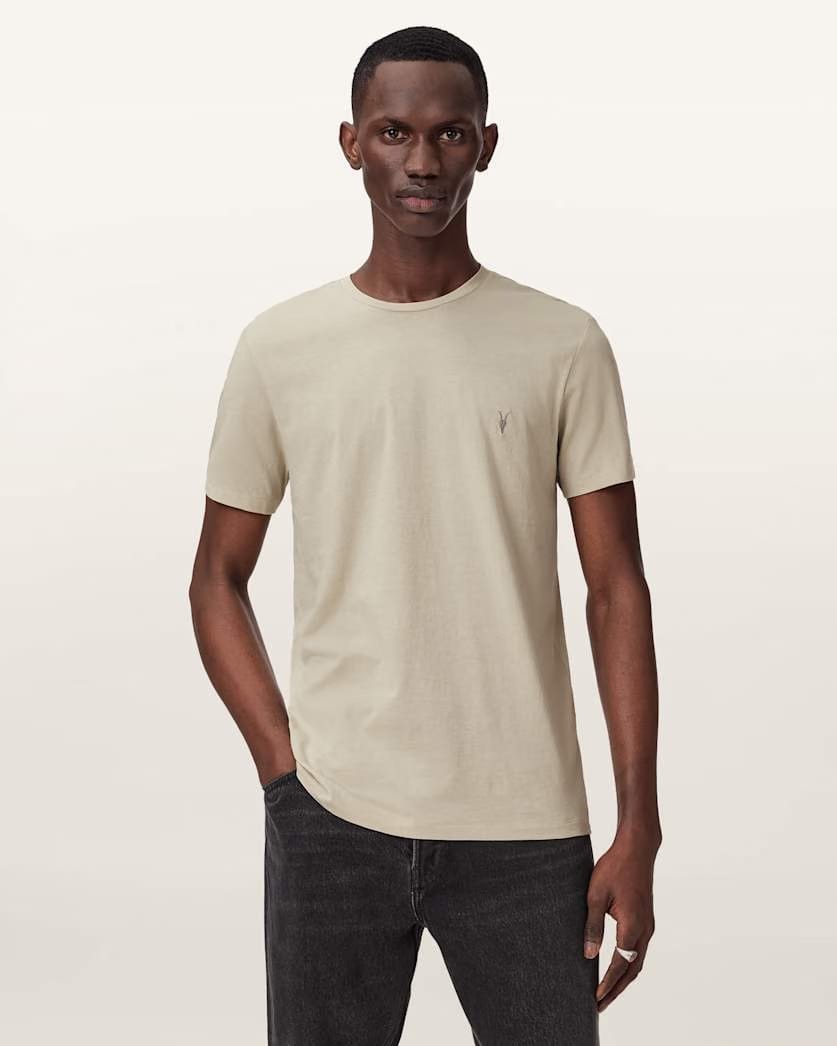 AllSaints Tonic Crew Neck Slim Ramskull 3 Pack White/Pink/Green