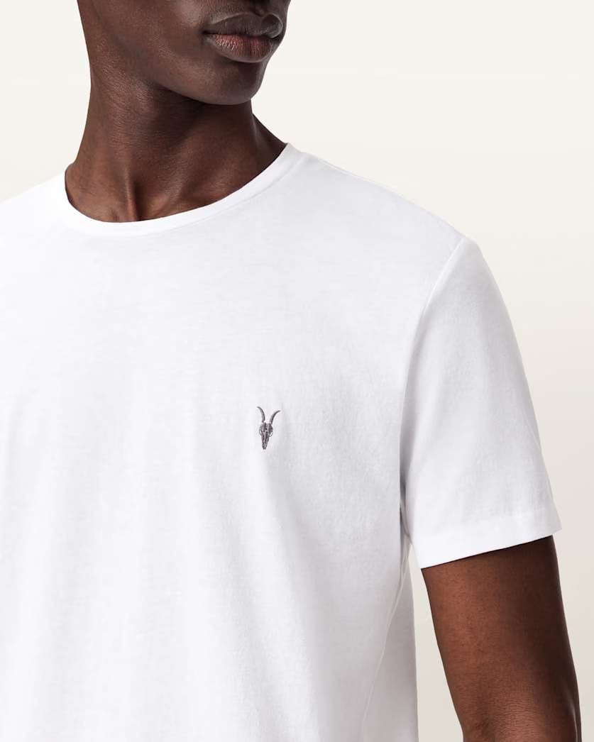 AllSaints Tonic Crew Neck Slim Ramskull 3 Pack White/Pink/Green