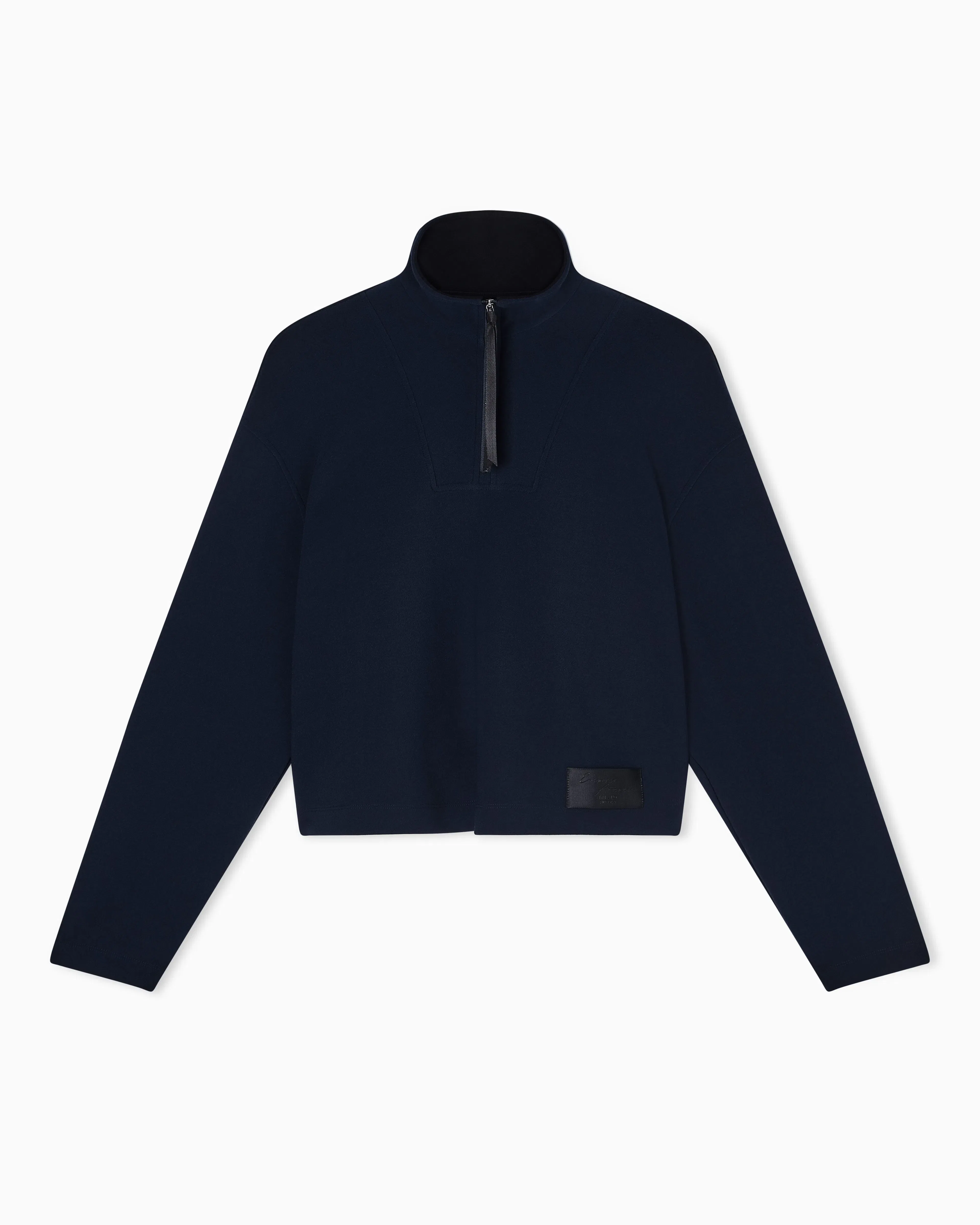 Emporio Armani Crêpe-jersey, zip-up sweatshirt