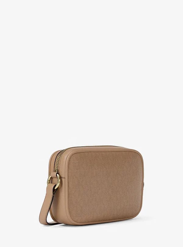 Michael Kors Jet Set Small Signature Logo Camera Crossbody Bag Camel