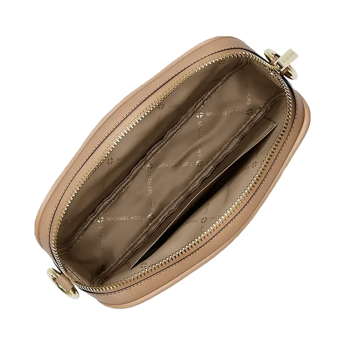 Michael Kors Jet Set Small Signature Logo Camera Crossbody Bag Camel