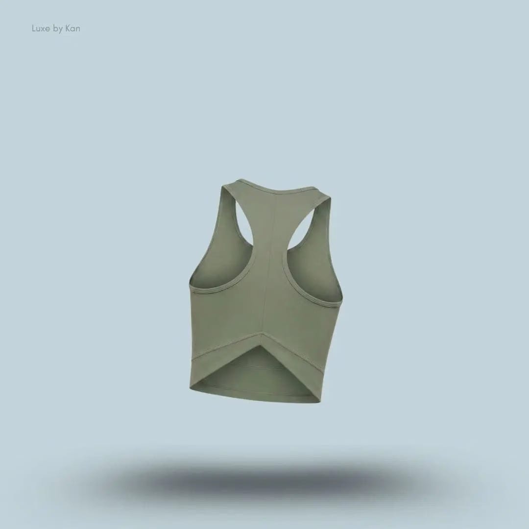 Gymshark Lifting Dipped Crop Tank - Unit Green