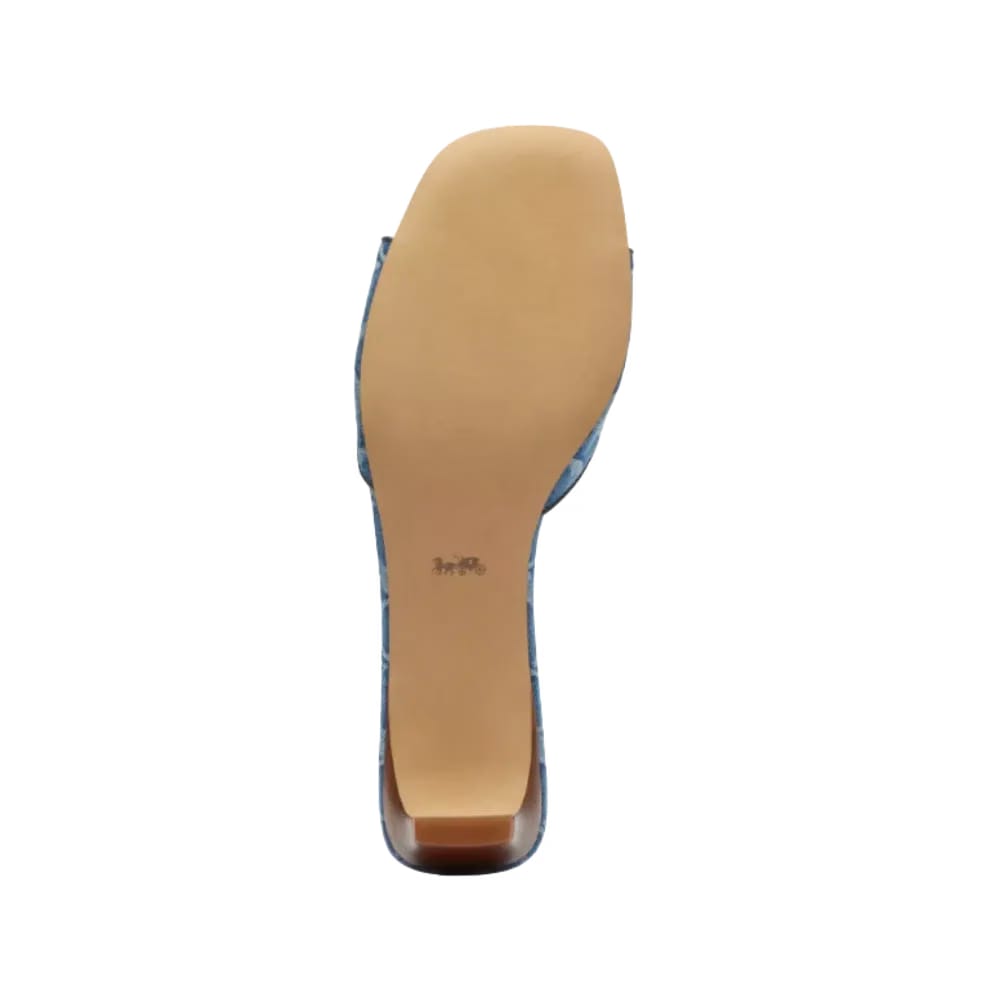 Coach Bow Kitten Heel In Signature Denim