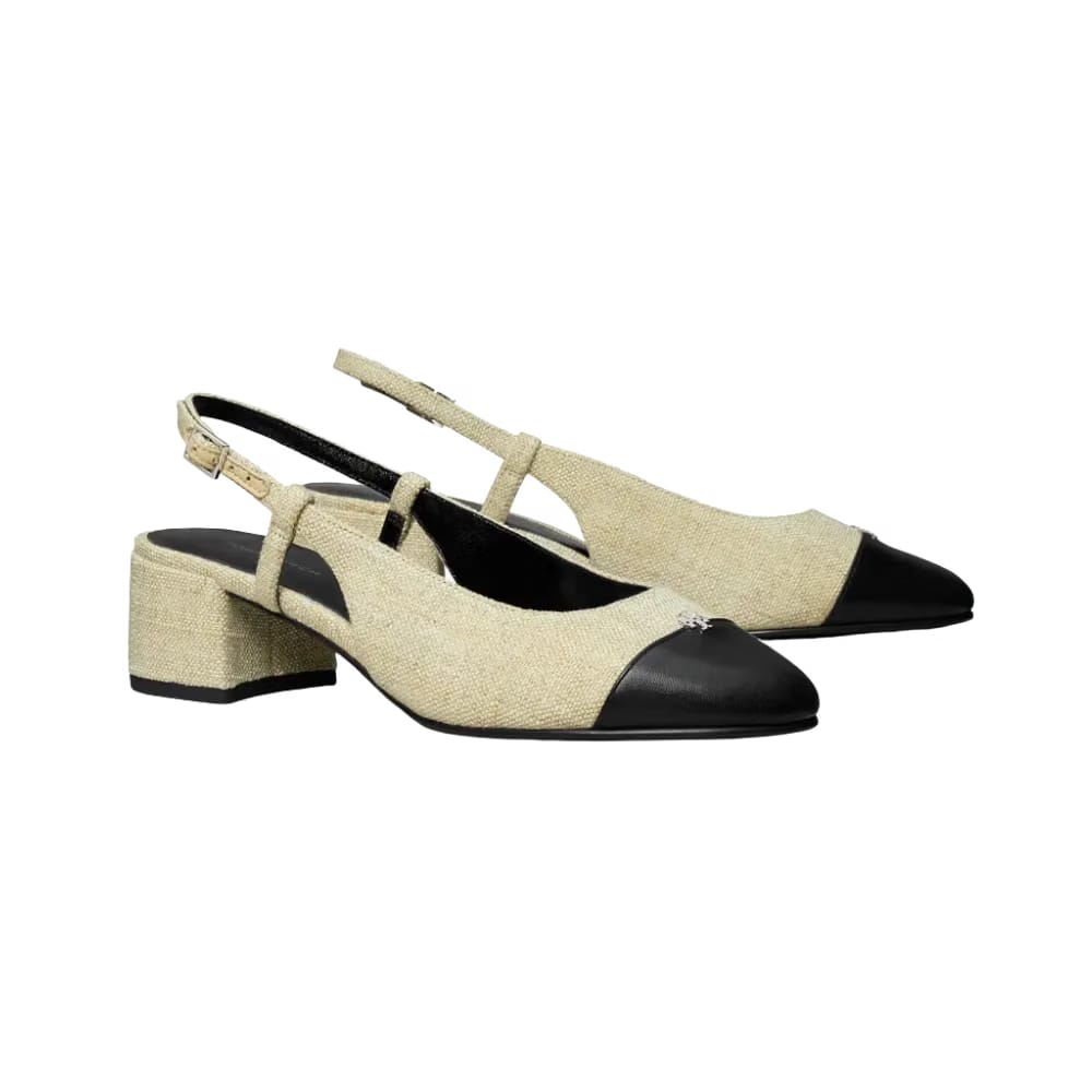 Tory Burch Cap-Toe Slingback Wild Wheat