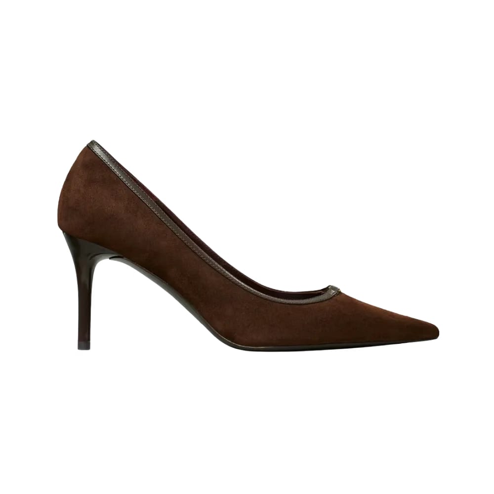 Tory Burch Double T Buckle Pump Dark Cocoa