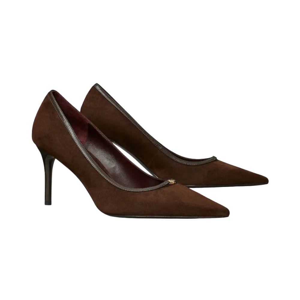 Tory Burch Double T Buckle Pump Dark Cocoa