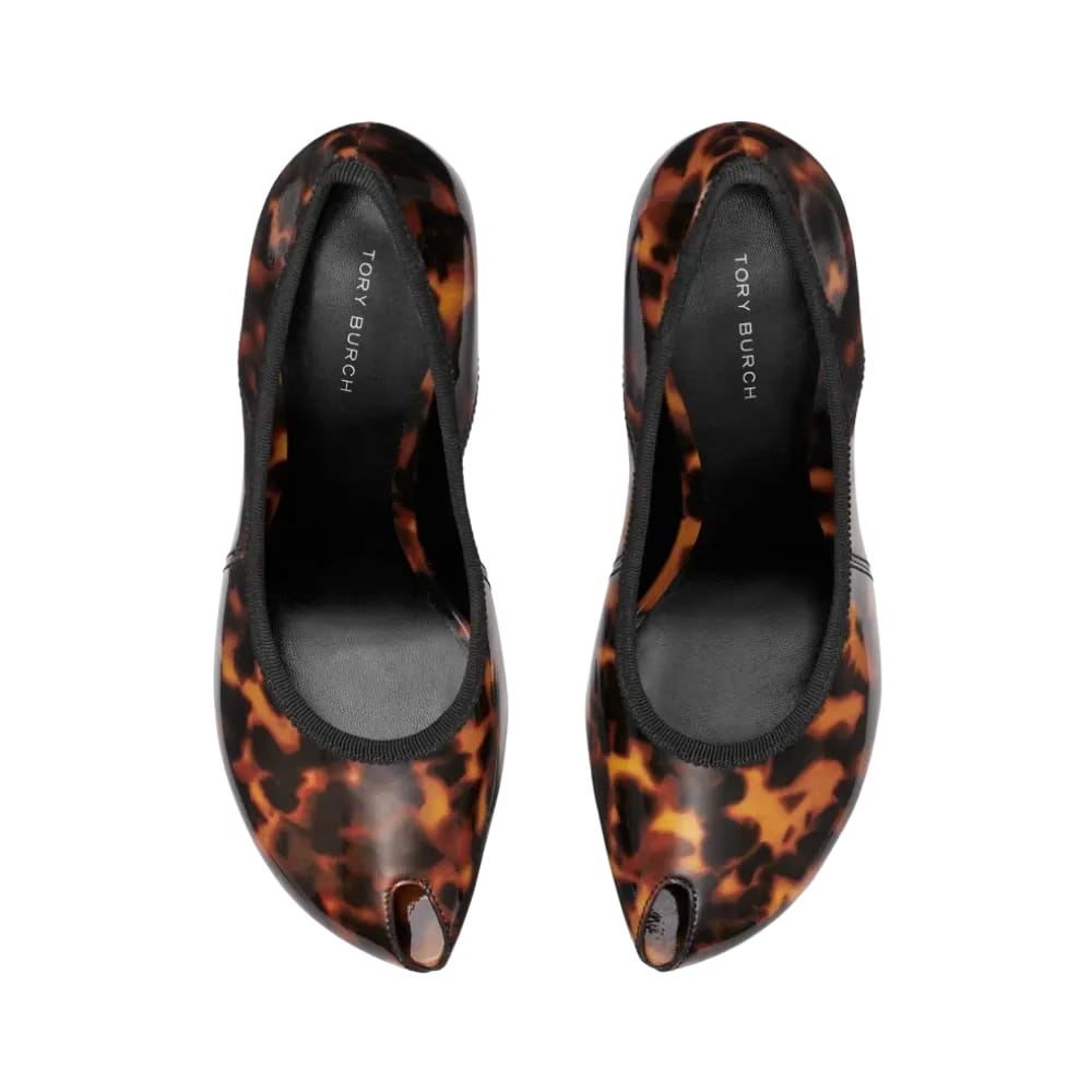 Tory Burch Peep-Toe Pump Tortoiseshell