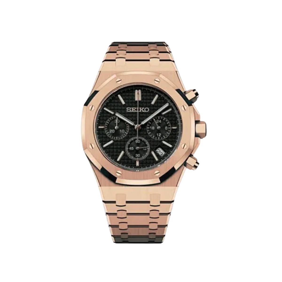 SEIKO MOD Royal Seikoak Rosegold Black Chrono