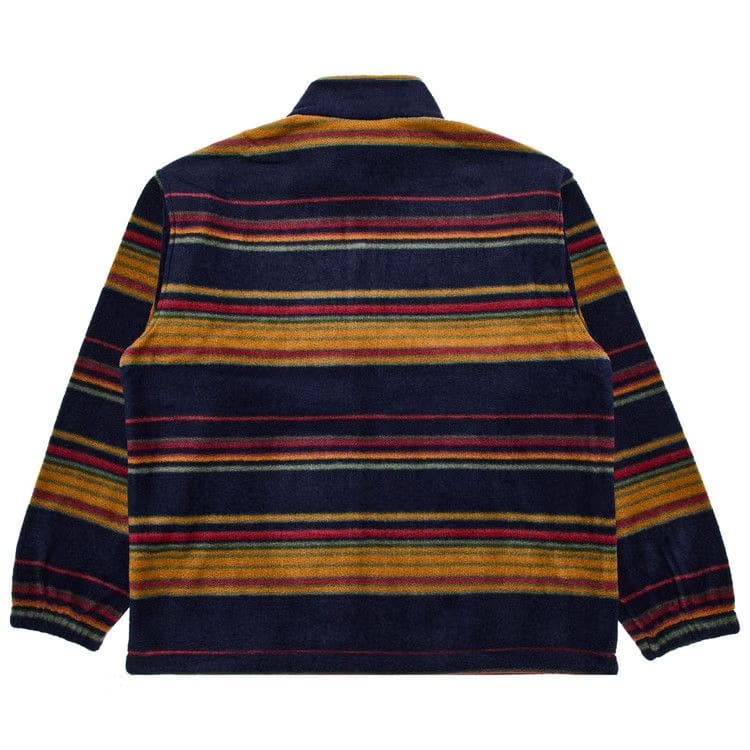 Supreme Stripe Zip Up Fleece Jacket Navy