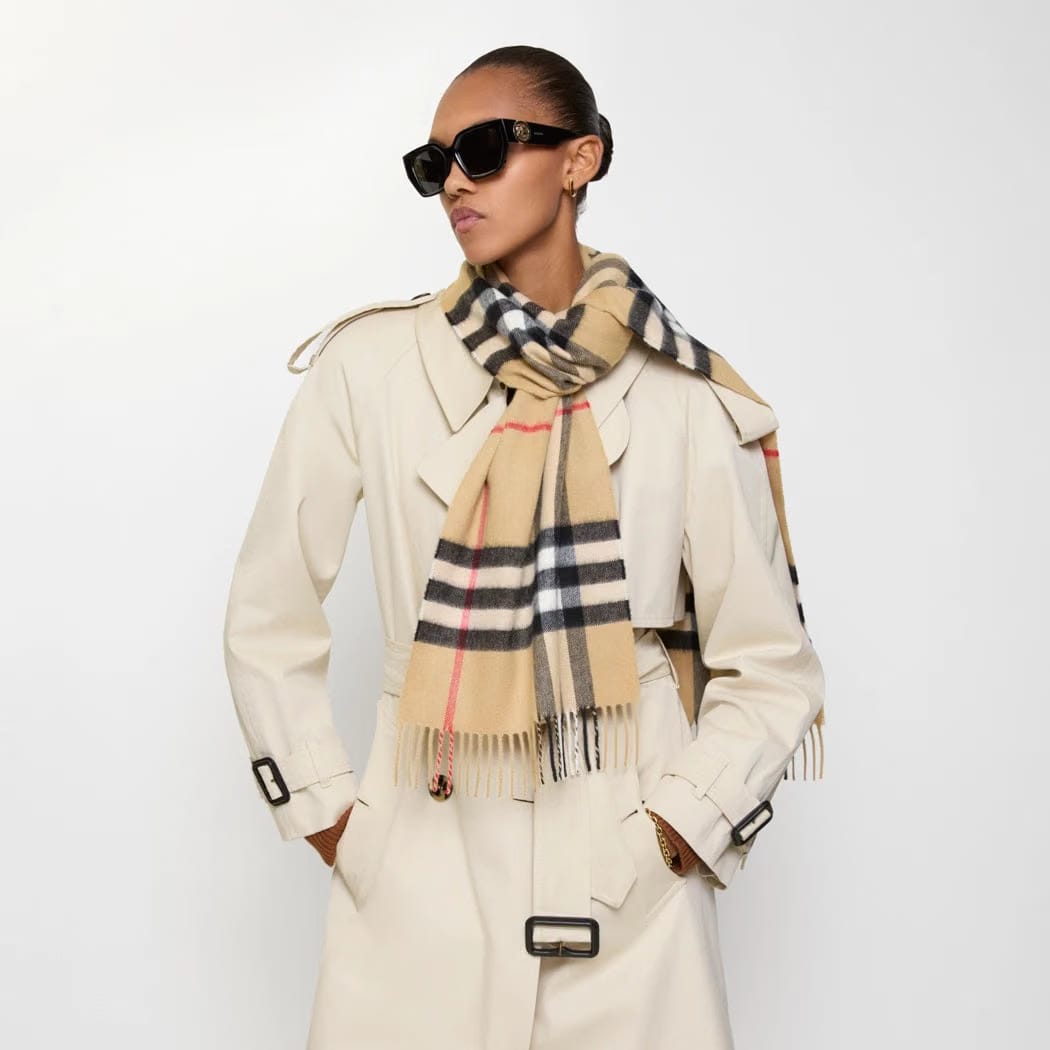 Check Cashmere Scarf