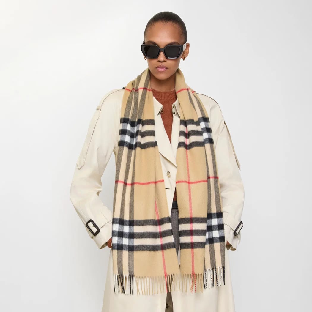 Check Cashmere Scarf