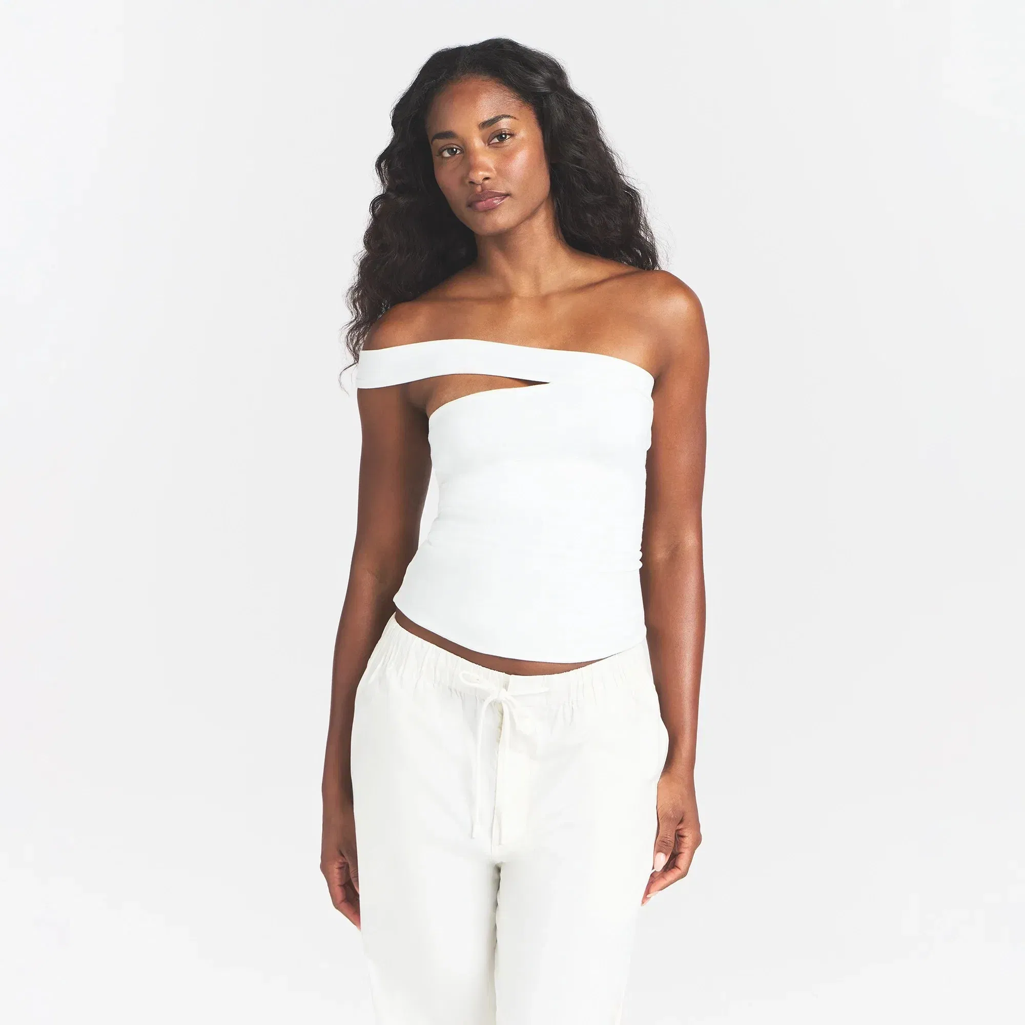 Cotton Jersey Asymmetrical Top