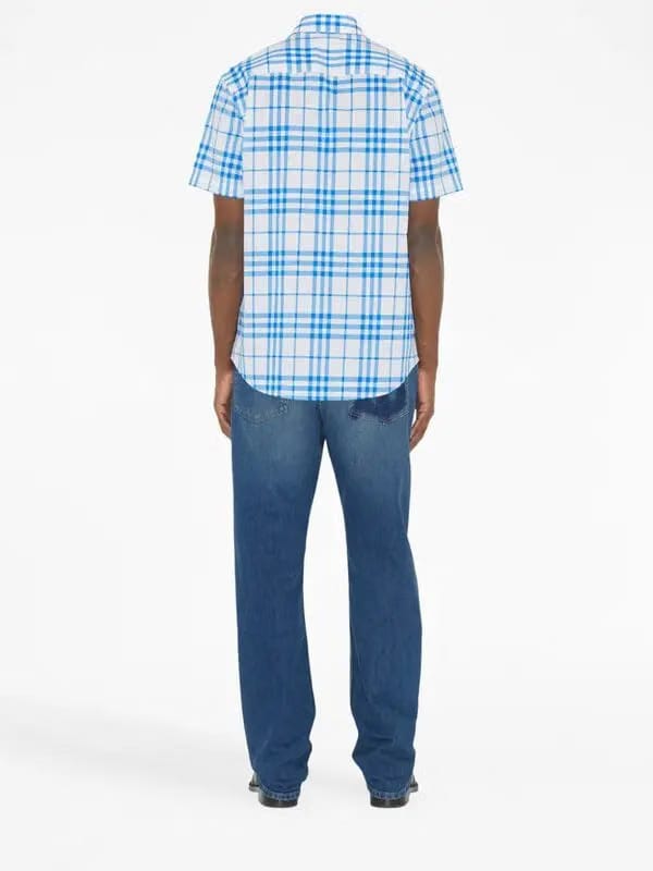 Burberry check-pattern short-sleeve cotton shirt