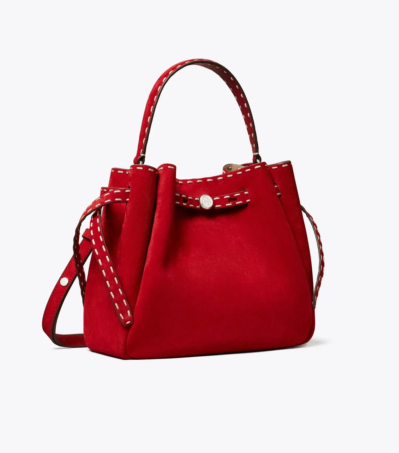 Romy Suede Pick Stitch Bucket Bag