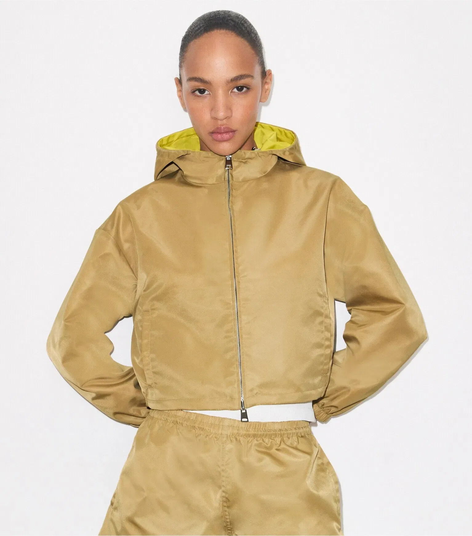 Reversible Cropped Nylon Jacket