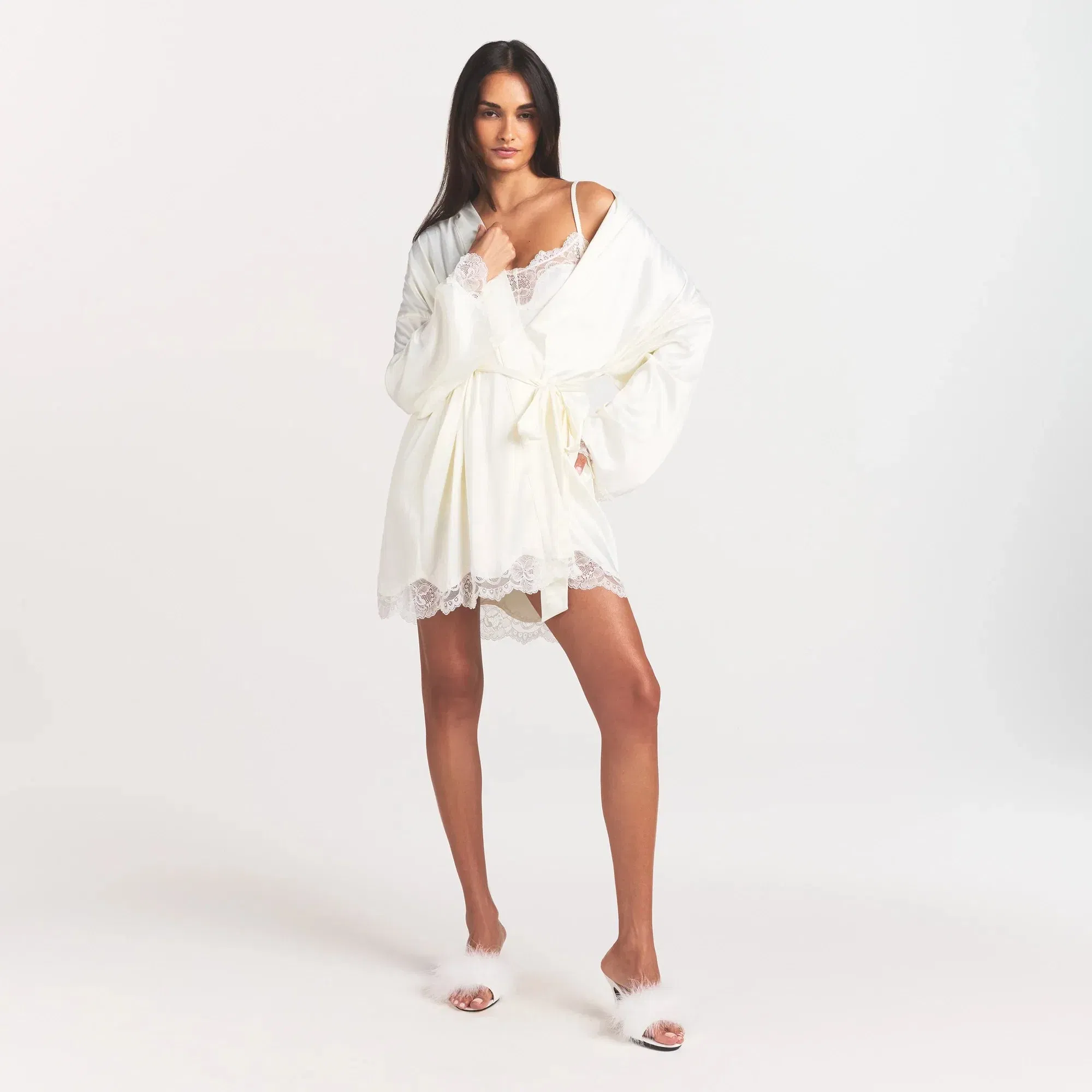 Woven Shine Lace Robe