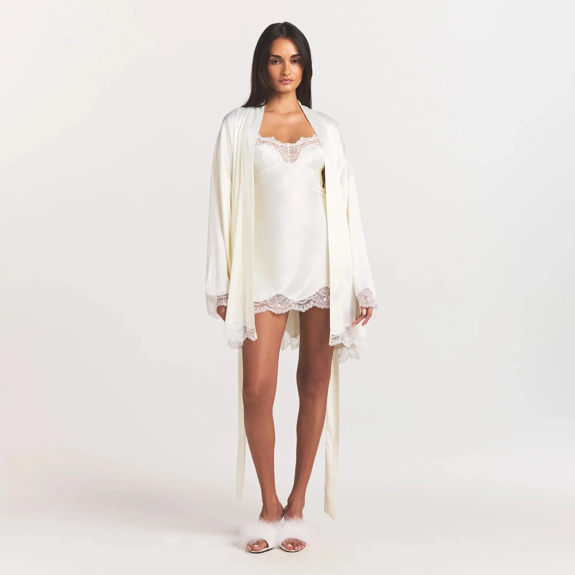 Woven Shine Lace Robe