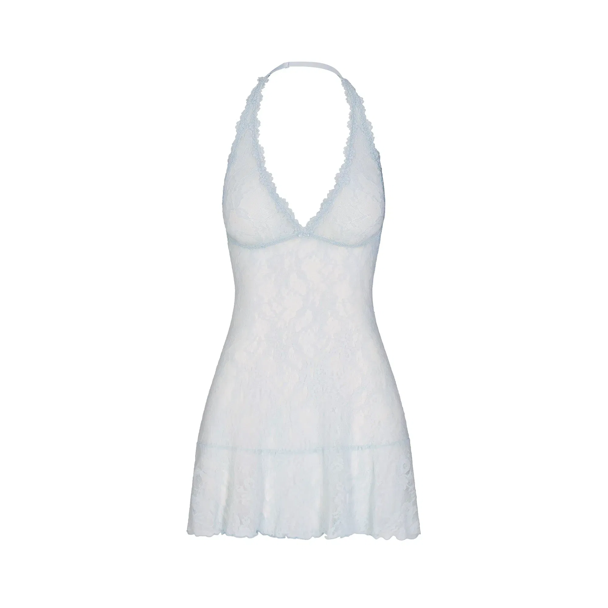 Stretch Lace Halter Mini Dress