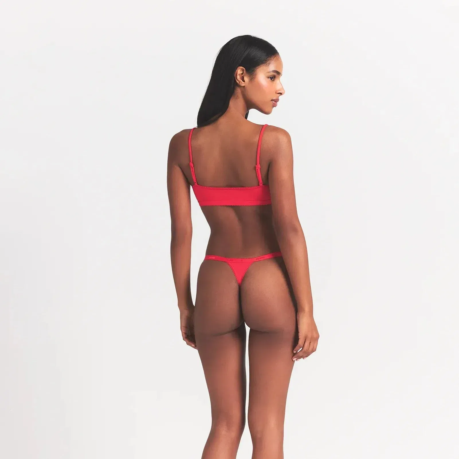 Lightweight Cotton Logo Picot Scoop Bralette