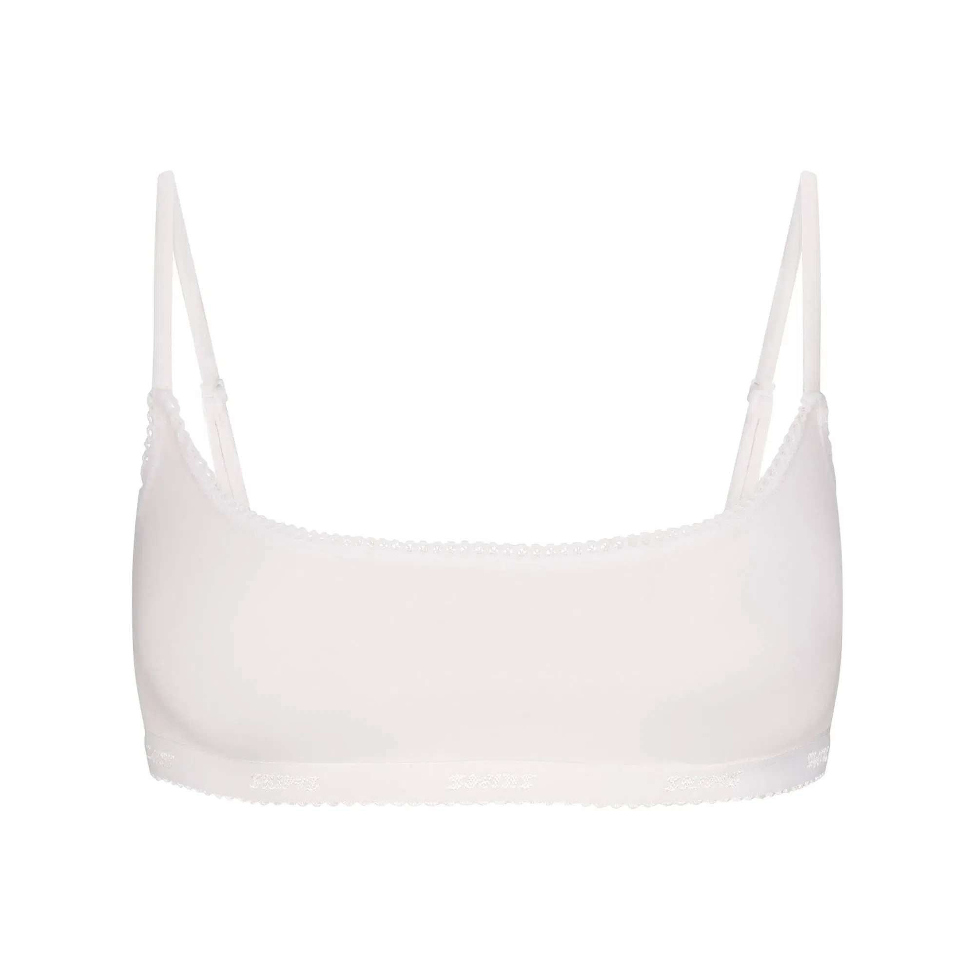 Lightweight Cotton Logo Picot Scoop Bralette