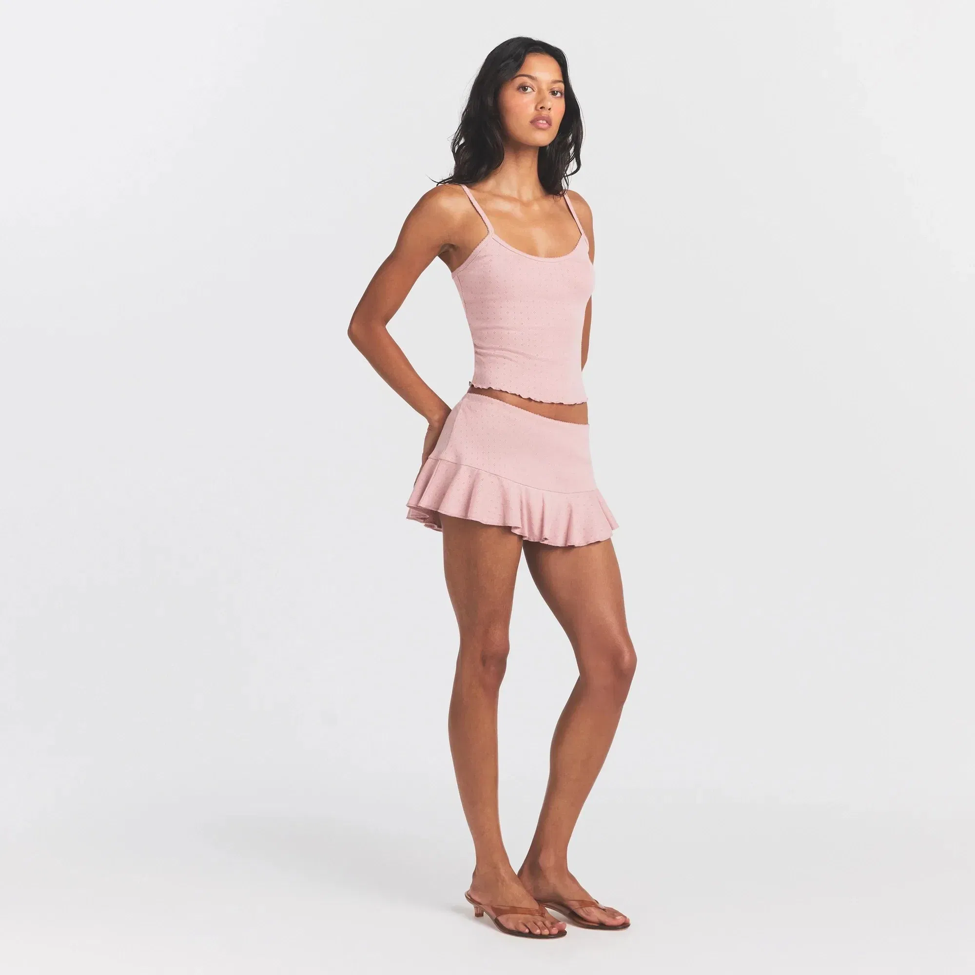 Heavy Pointelle Mini Skort