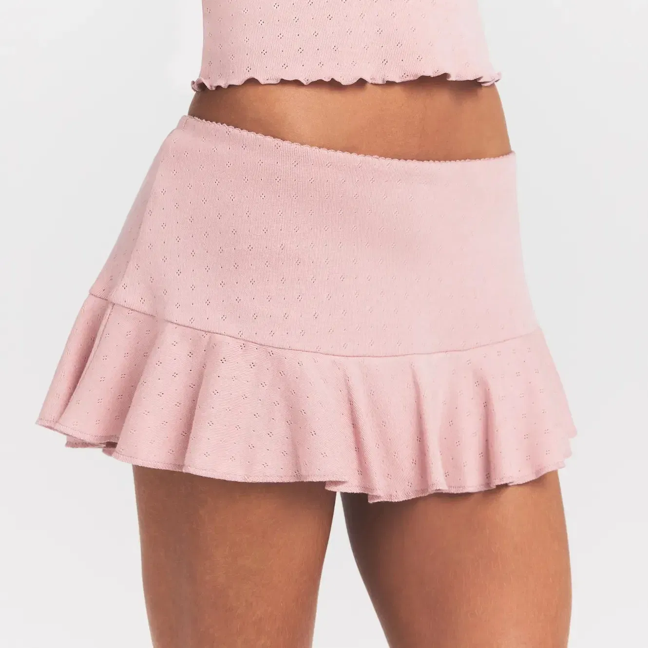 Heavy Pointelle Mini Skort