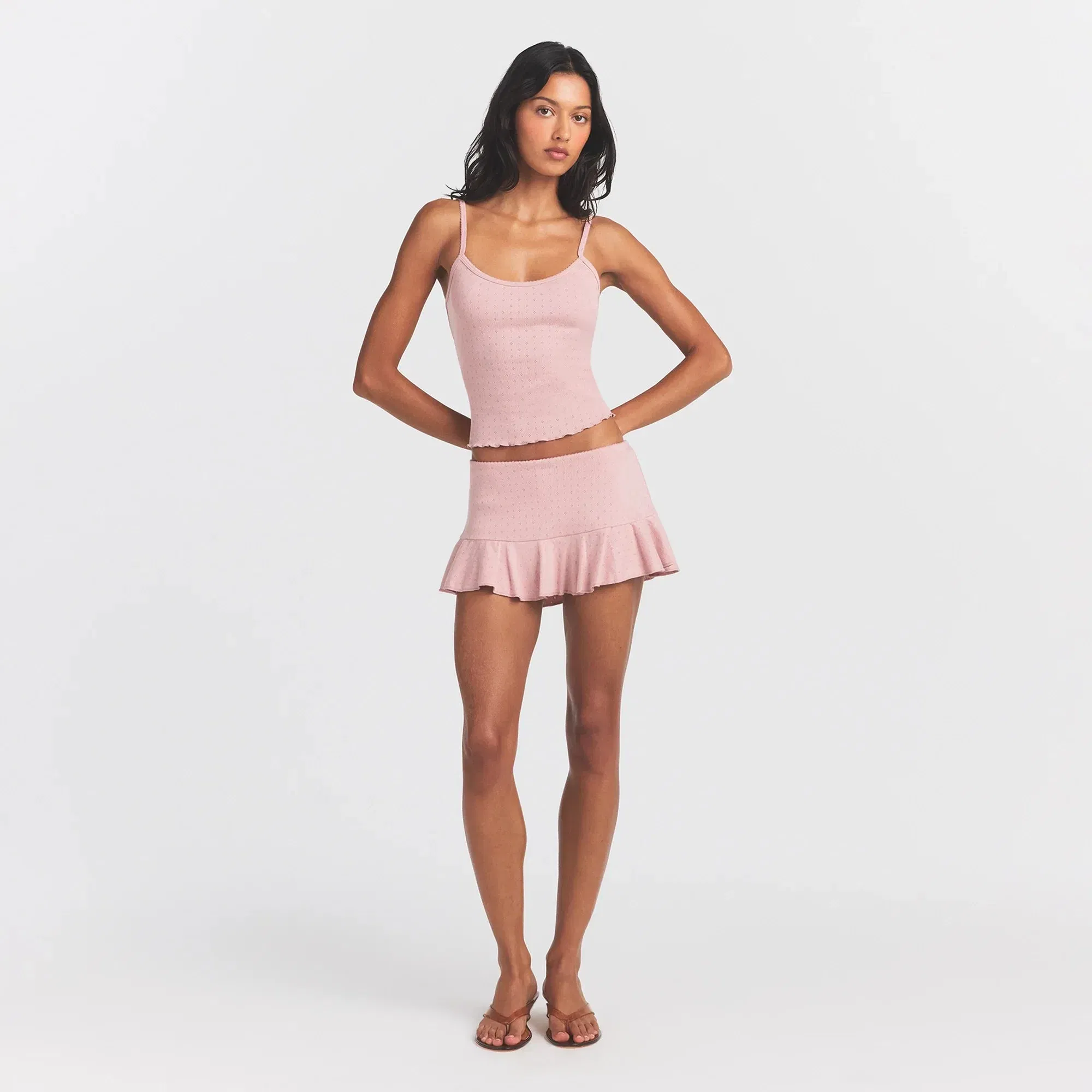 Heavy Pointelle Mini Skort