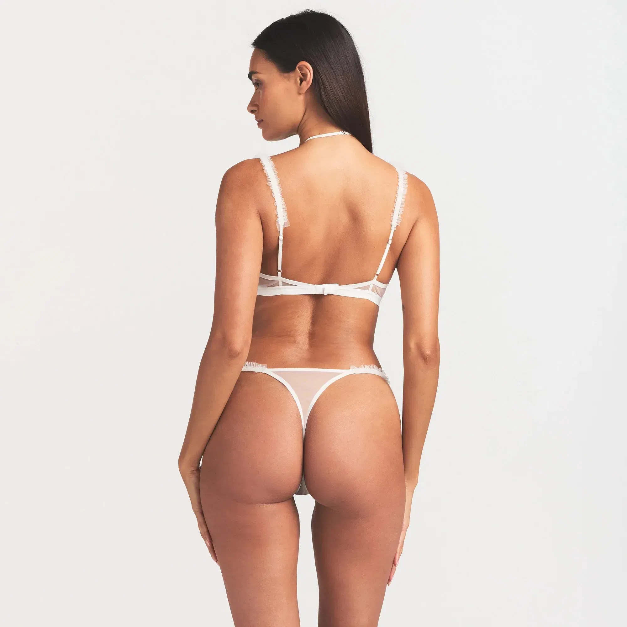 Ultra Fine Mesh Ruffle Bra