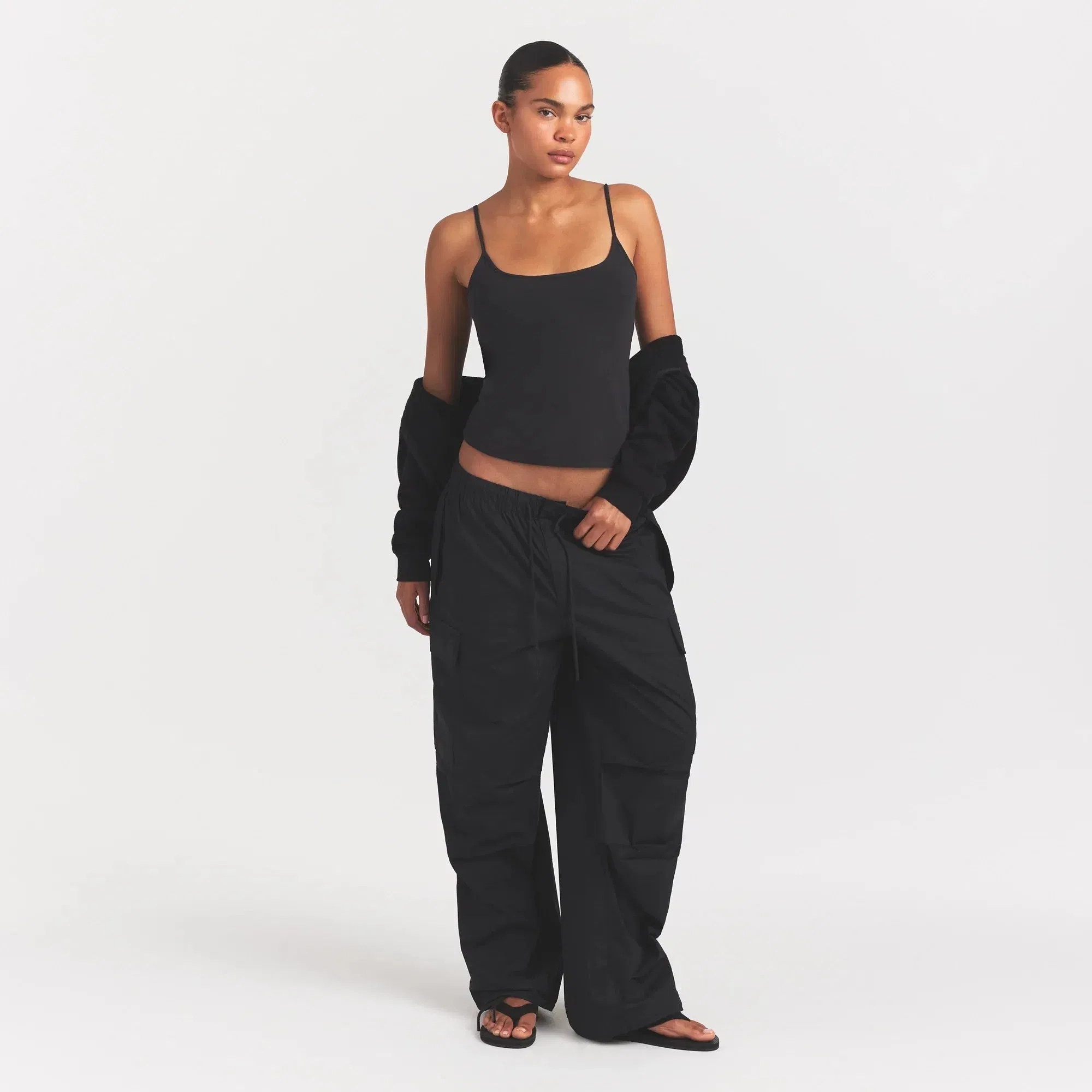 Woven Cotton Oversized Low Rise Cargo Pant