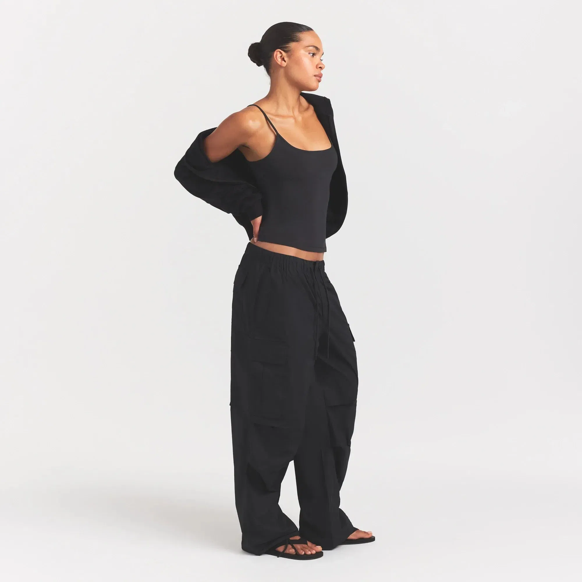 Woven Cotton Oversized Low Rise Cargo Pant
