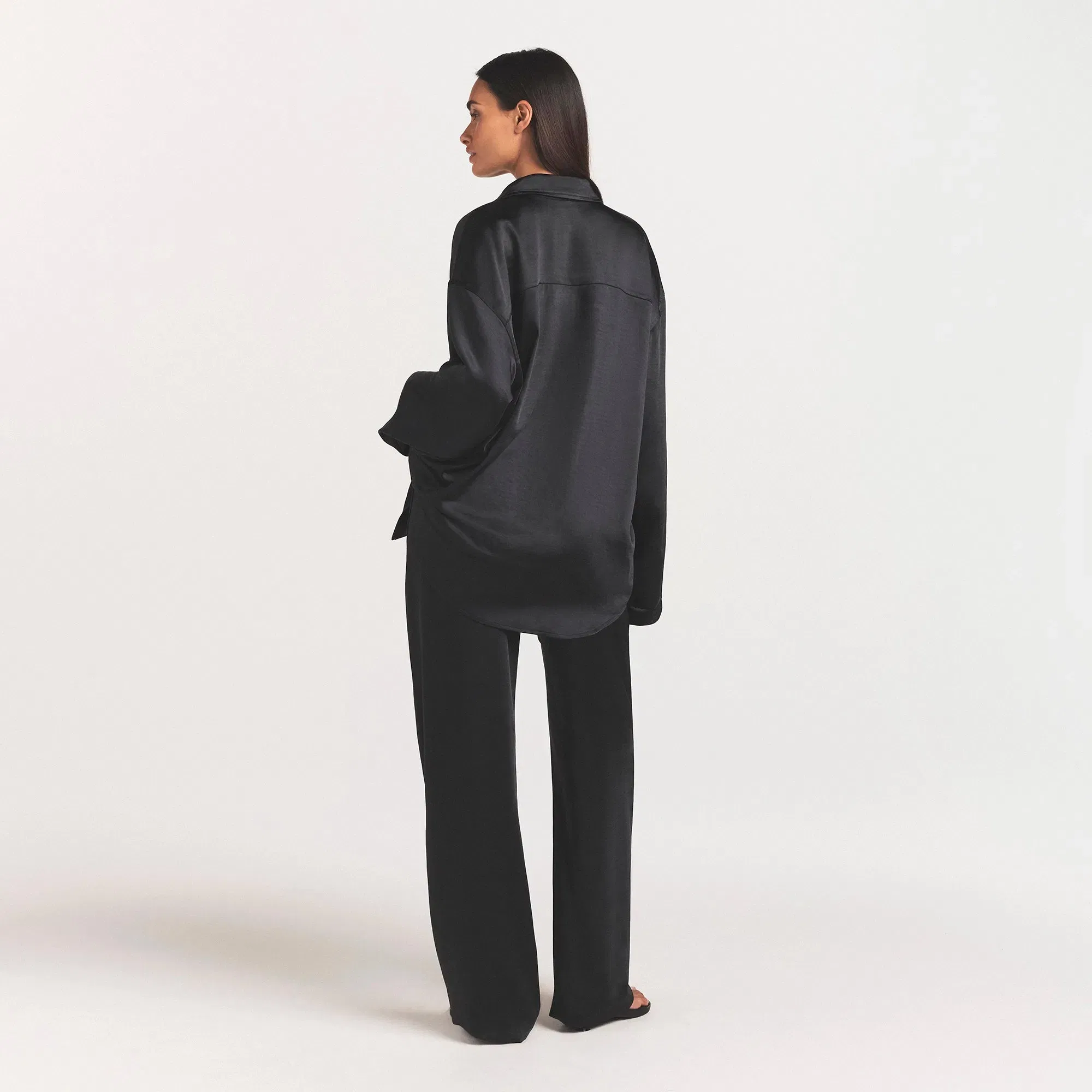 Lightweight Satin Straight Leg Pant