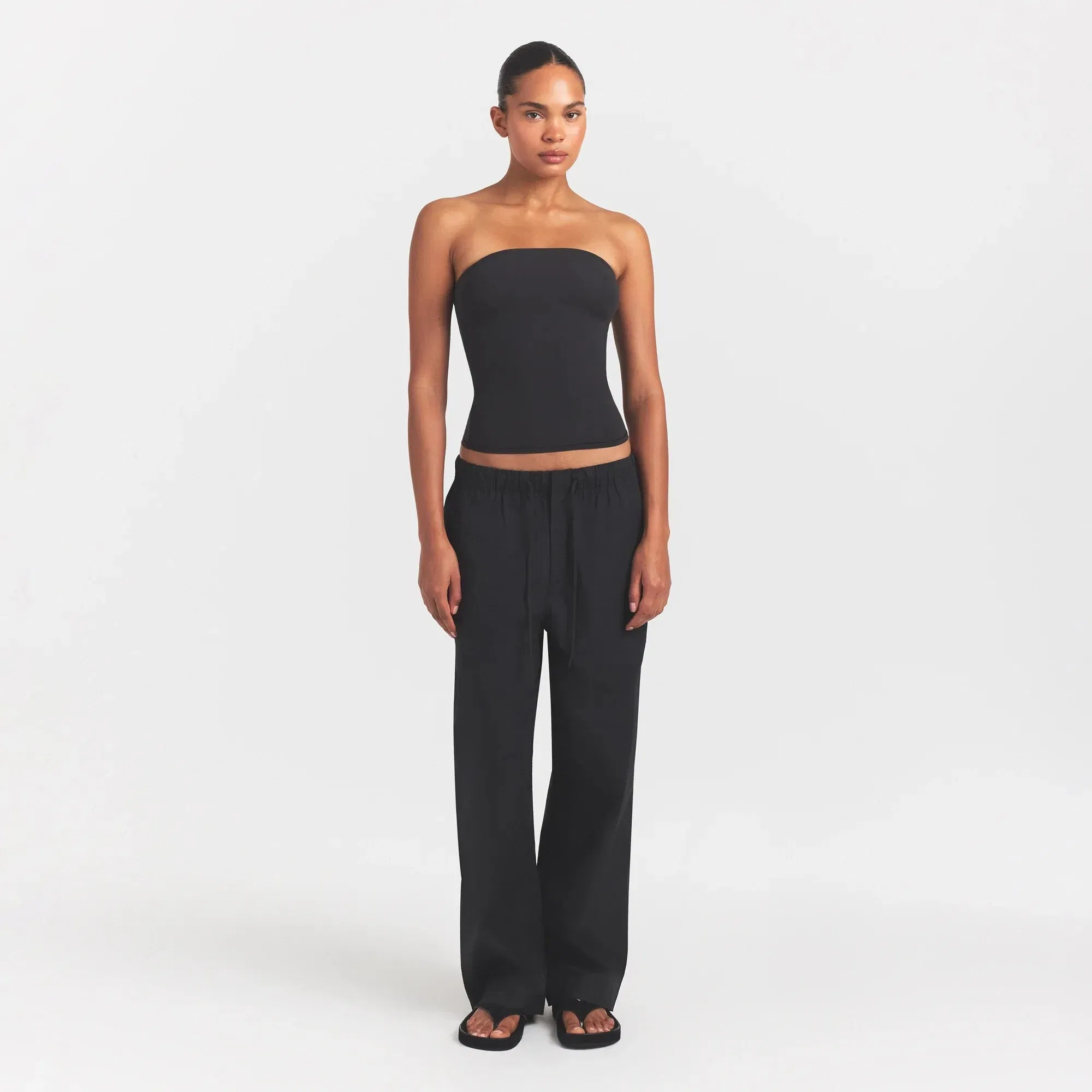 Woven Cotton Oversized Straight Leg Pant