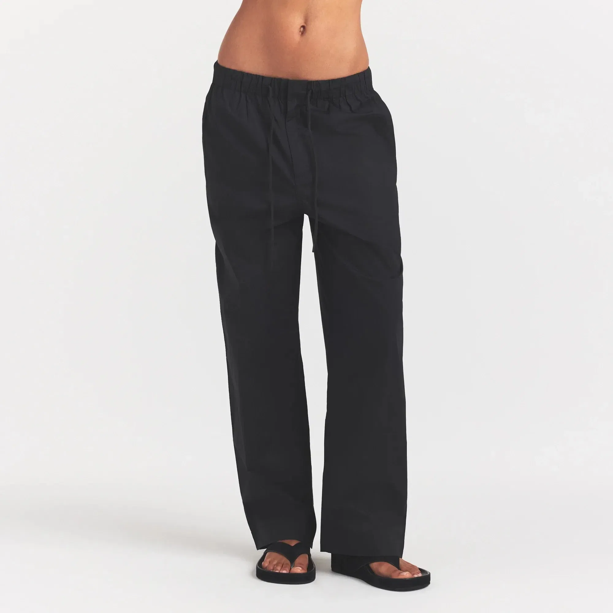 Woven Cotton Oversized Straight Leg Pant