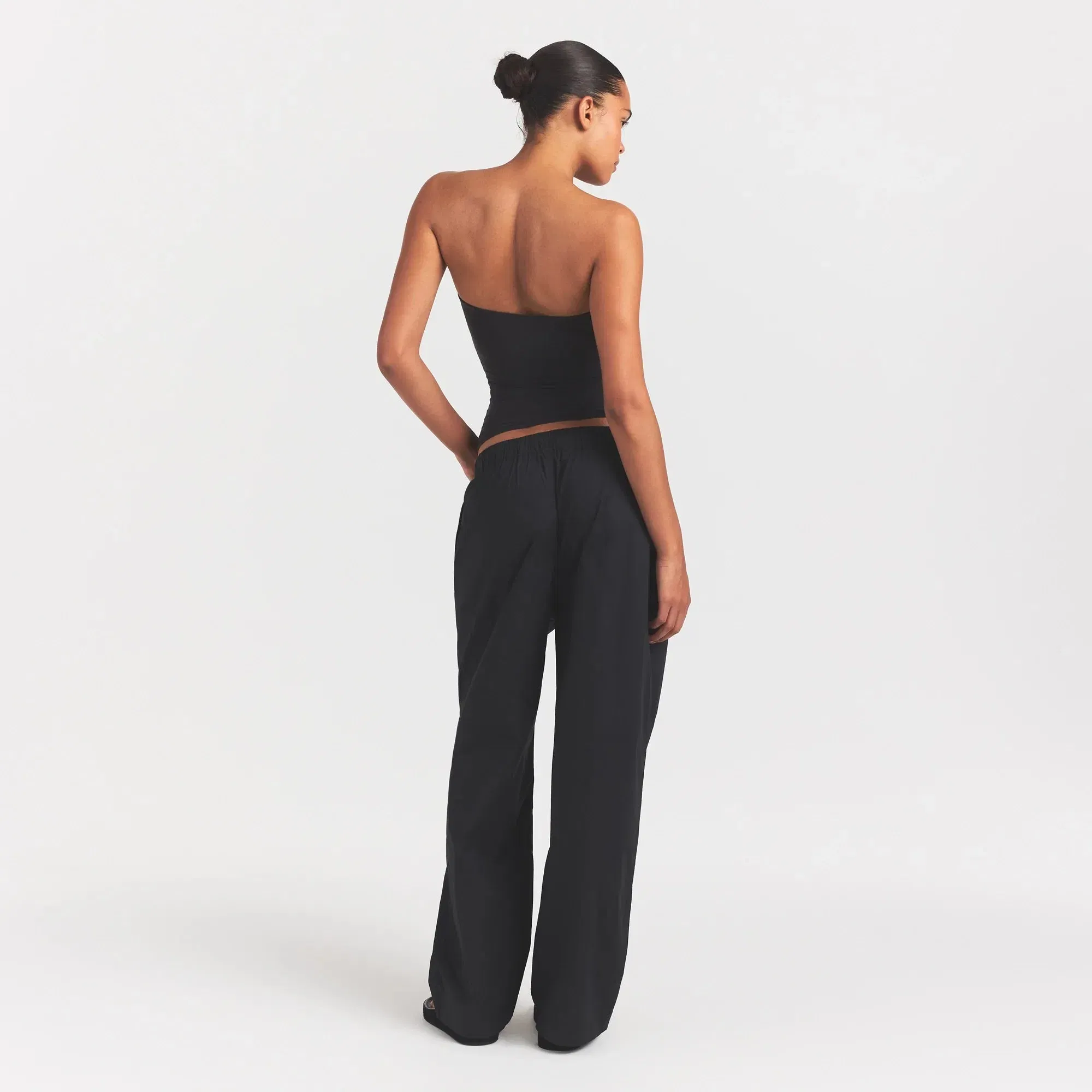 Woven Cotton Oversized Straight Leg Pant