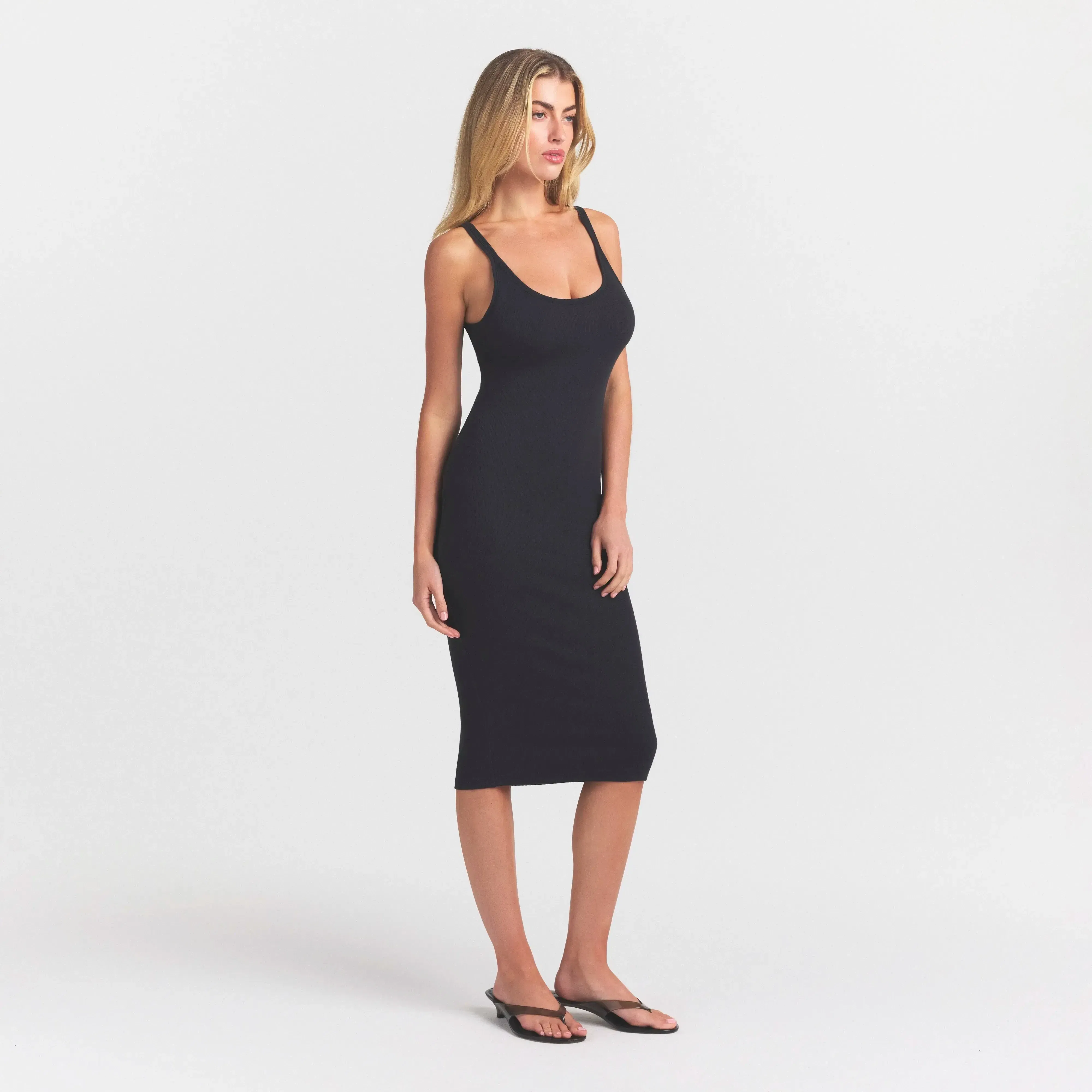 Cotton Rib Tank Midi Dress