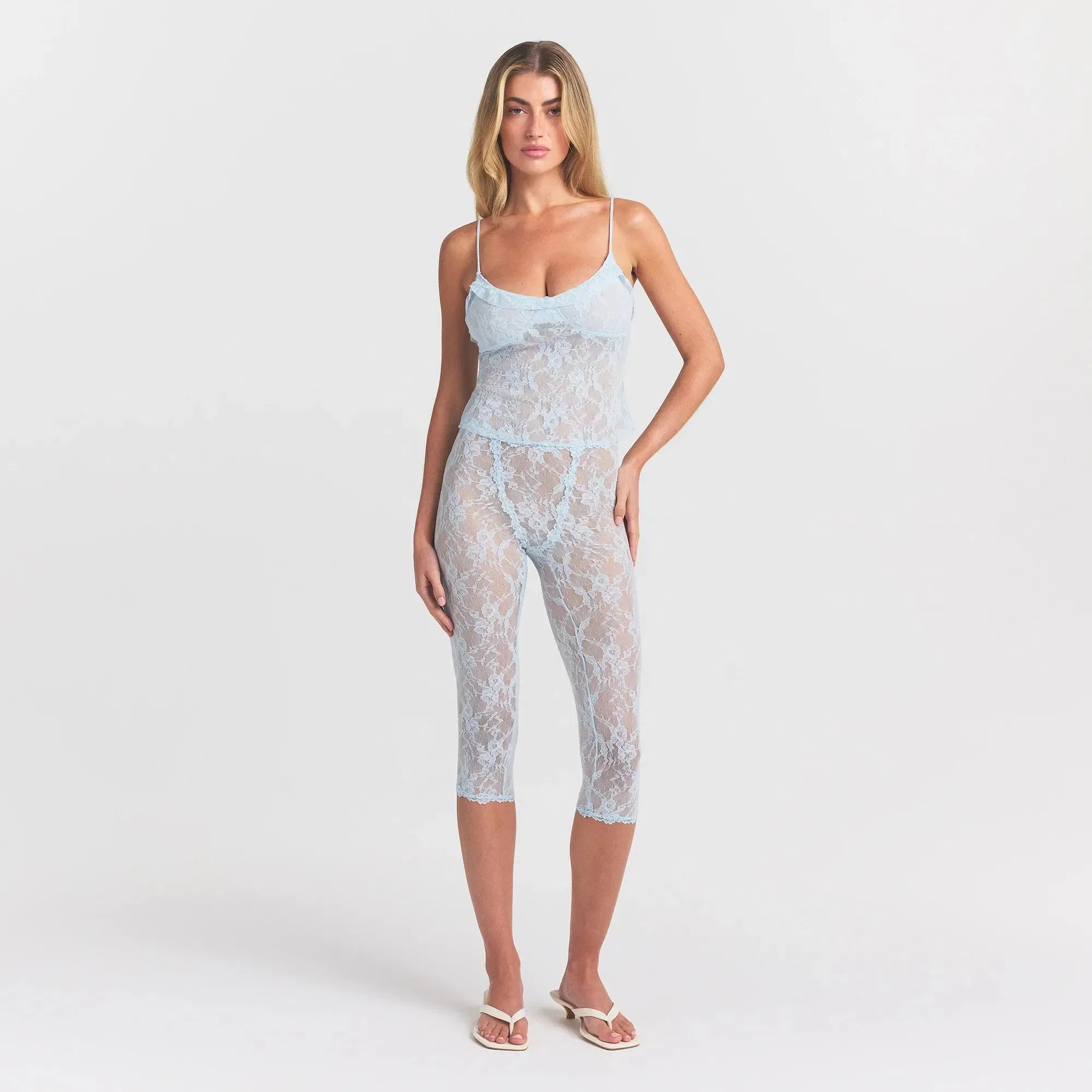 Stretch Lace Ruffle Cami