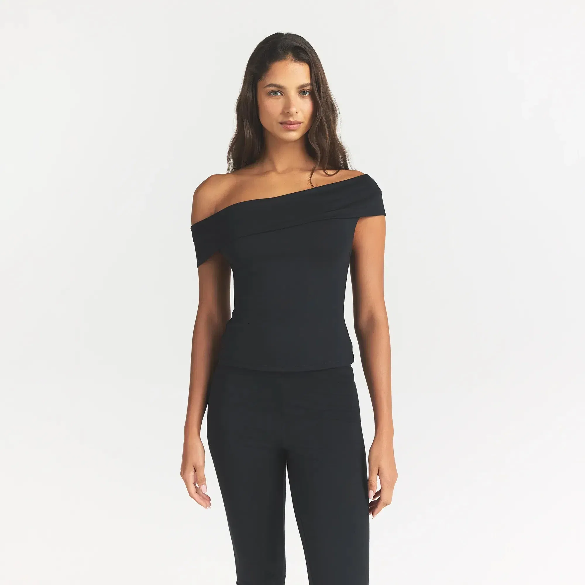 Smooth Layers Asymmetrical Off the Shoulder Top