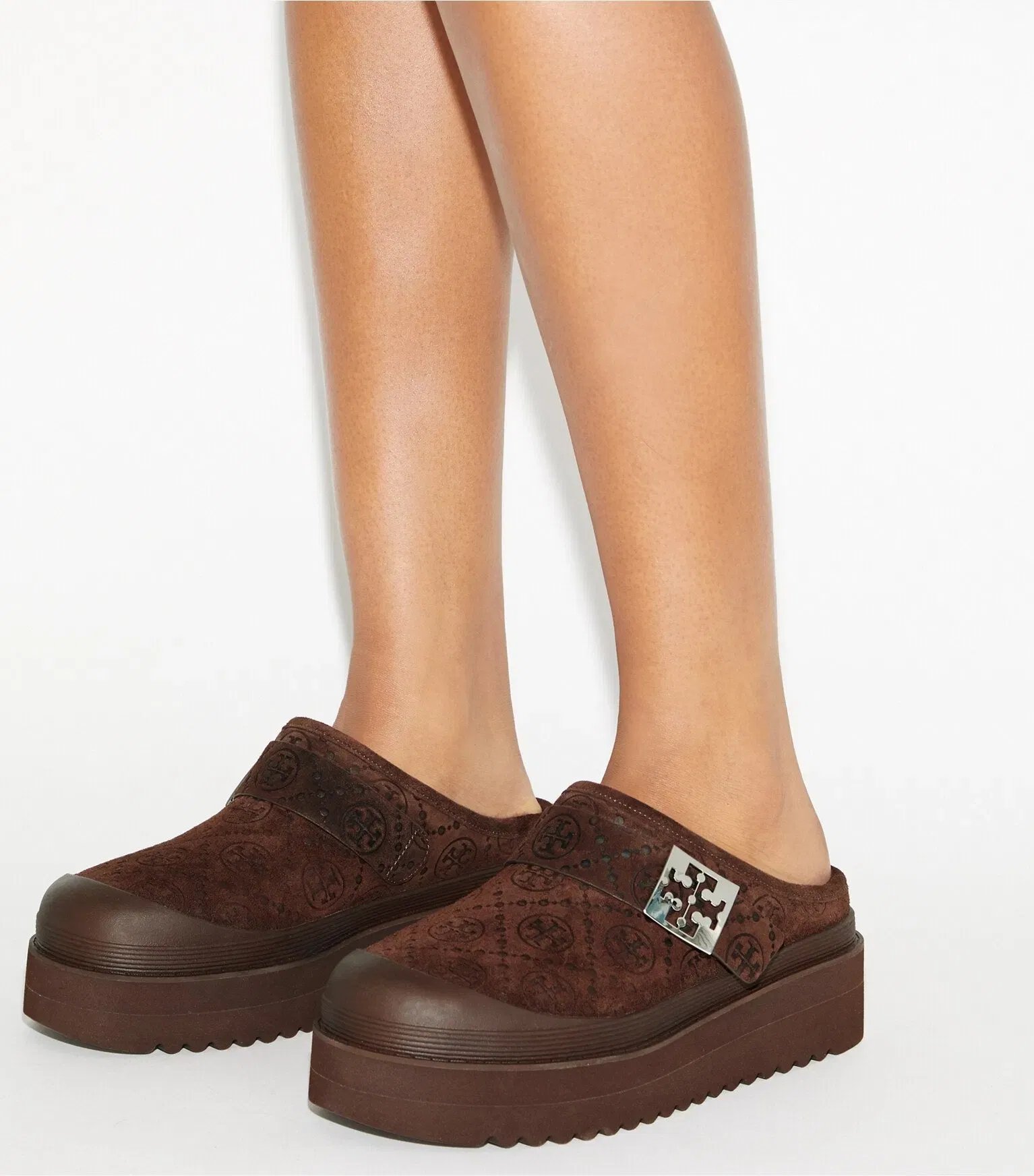 T Monogram Mellow Shearling Platform Mule