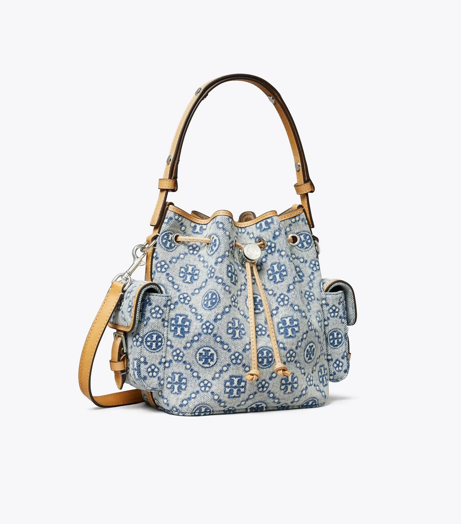 T Monogram Denim Bucket Bag