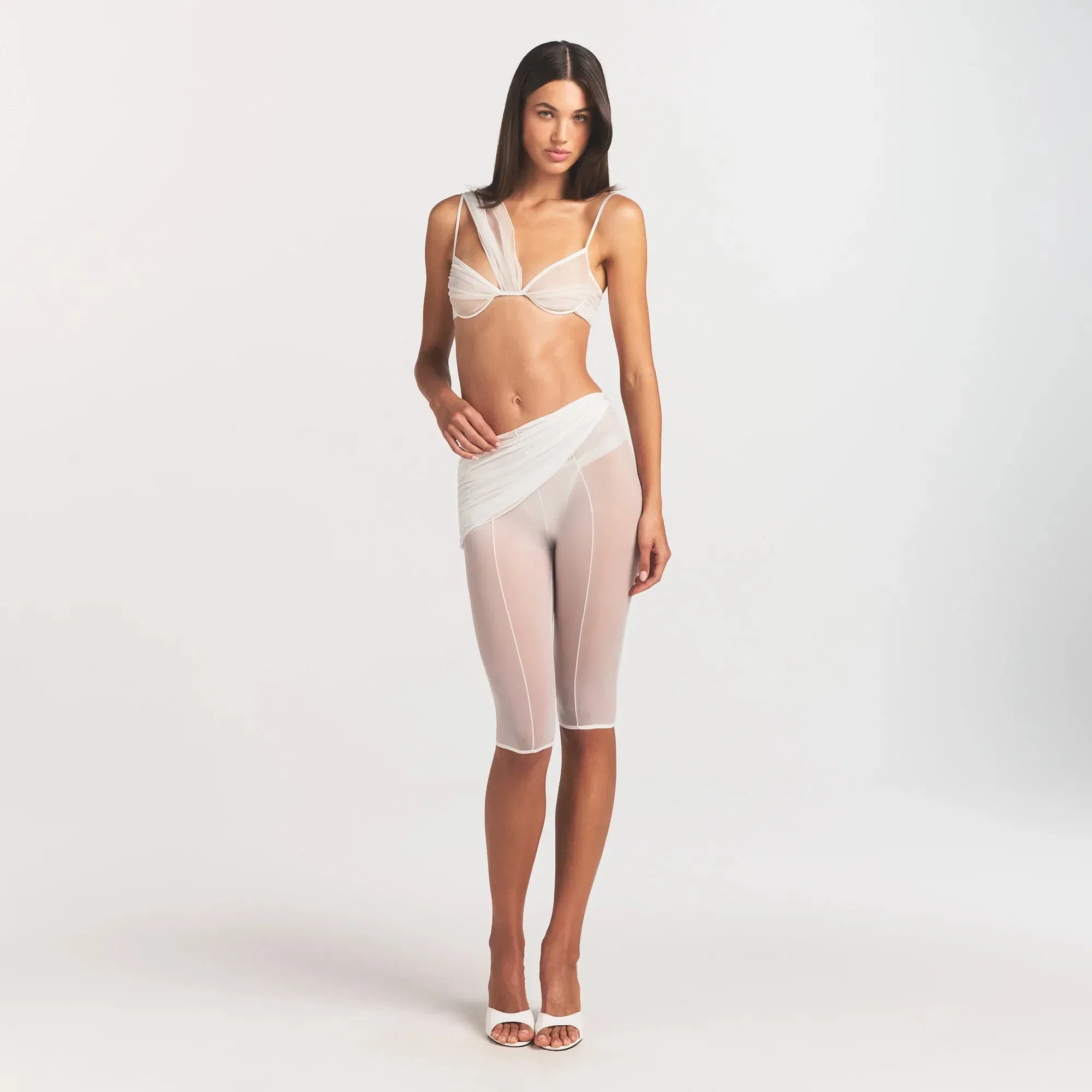 Ultra Fine Mesh Draped Capri
