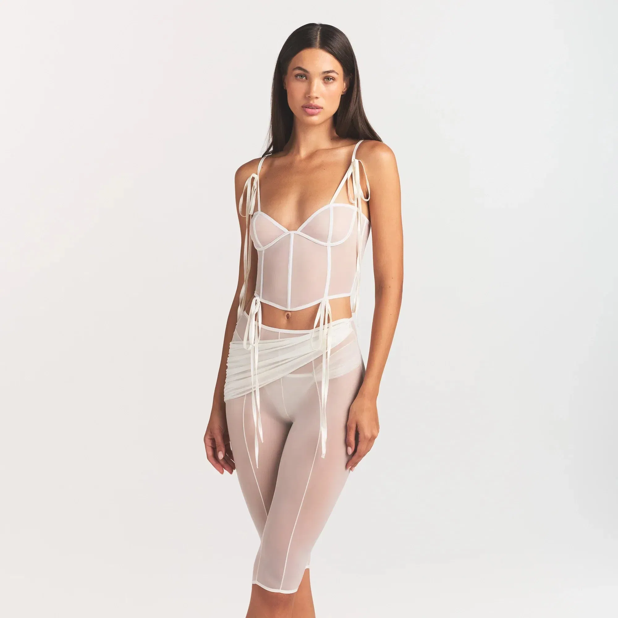 Ultra Fine Mesh Draped Capri