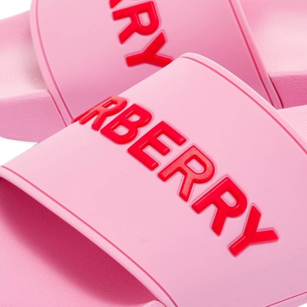 Burberry Women's Furley Logo Slide in Bubblegum Pink
